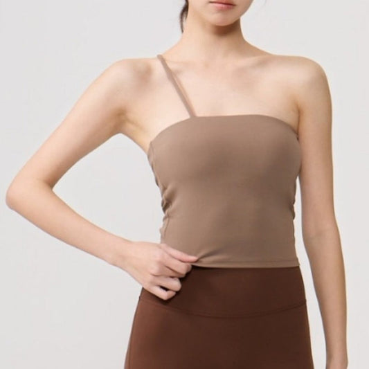 Asymmetric Yoga Bra Top | Soft Support & Natural Hold