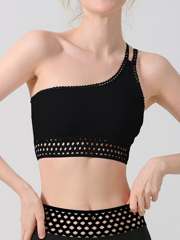 One-Shoulder Yoga Sports Bra