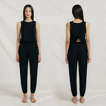 Jogger Open-Back Yoga Jumpsuit | Clean Fit & Effortless Movement