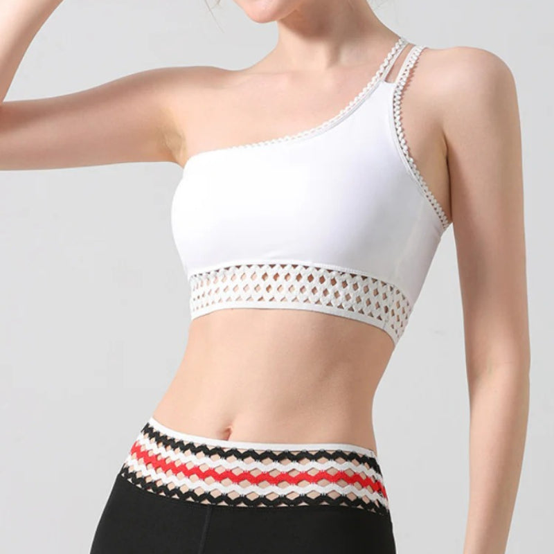 One-Shoulder Yoga Sports Bra | Soft Support & Natural Hold