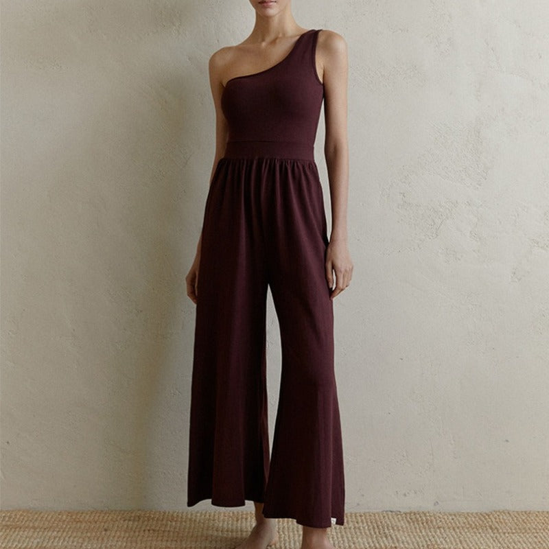 One-Shoulder Yoga Jumpsuit