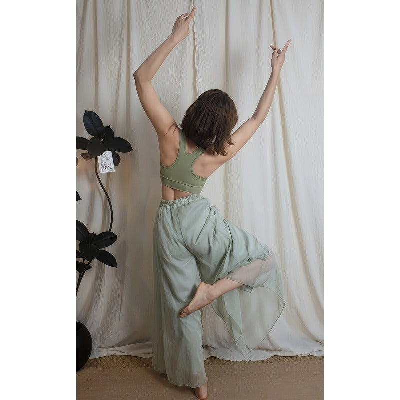 Airy Drape Wide-Leg Flow Yoga Set | Soft Structure & Everyday Ease
