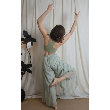 Airy Drape Wide-Leg Flow Yoga Set | Soft Structure & Everyday Ease