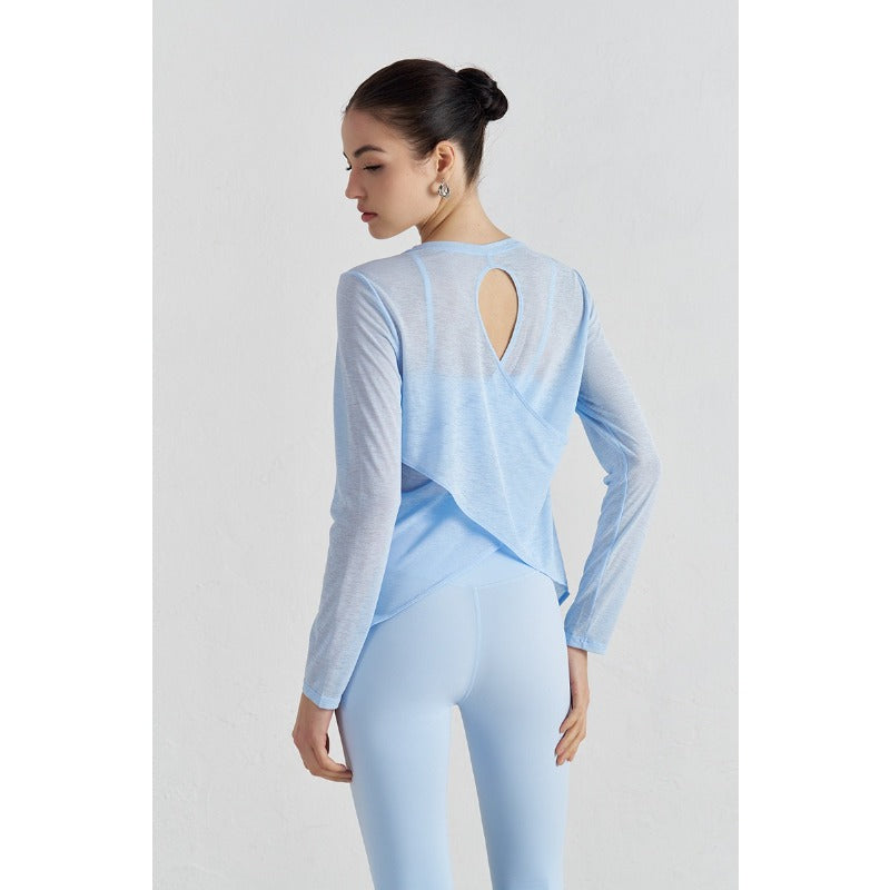 Airy Cross Open-Back Yoga Cover-Up | Light Layers for Studio & Daily Life