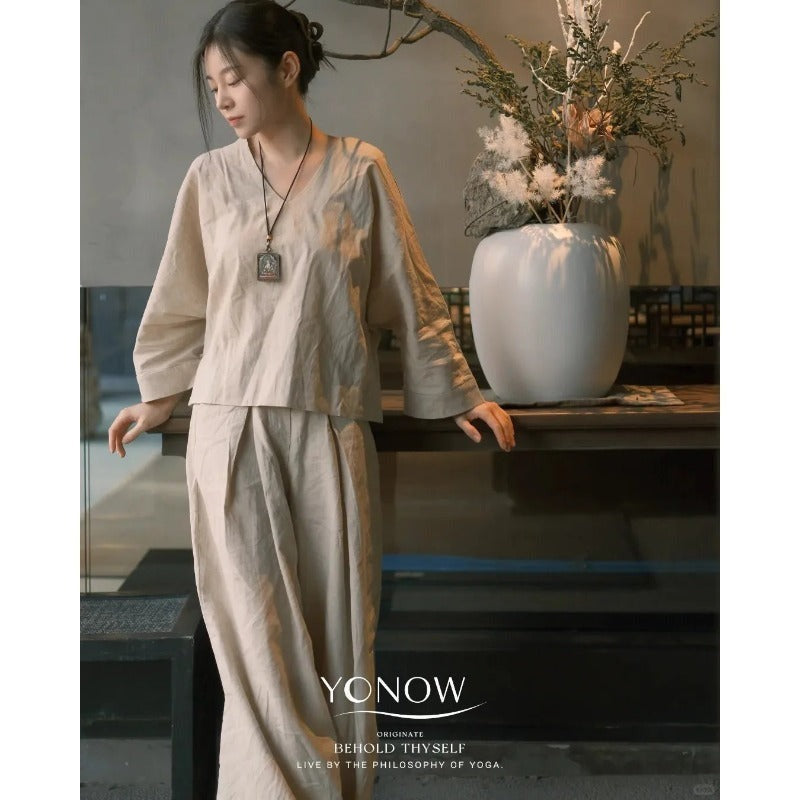 Linen Zen Flow Yoga Set | Soft Structure & Everyday Ease