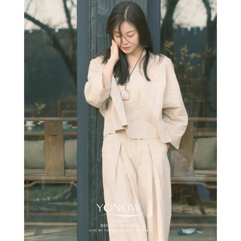 Linen Zen Flow Yoga Set | Soft Structure & Everyday Ease