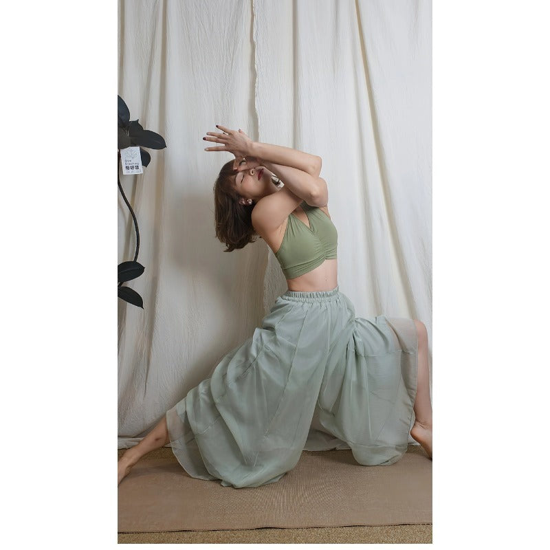 Airy Drape Wide-Leg Flow Yoga Set | Soft Structure & Everyday Ease