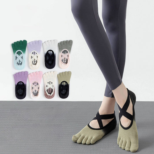 Non-Slip Five-Toe Yoga Socks | Grounded Grip & Barefoot Feel