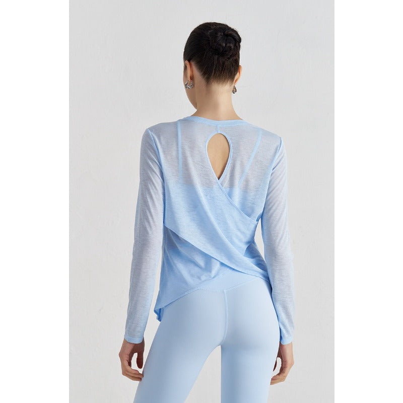 Airy Cross Open-Back Yoga Cover-Up | Light Layers for Studio & Daily Life