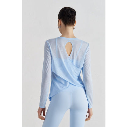 Airy Cross Open-Back Yoga Cover-Up | Light Layers for Studio & Daily Life