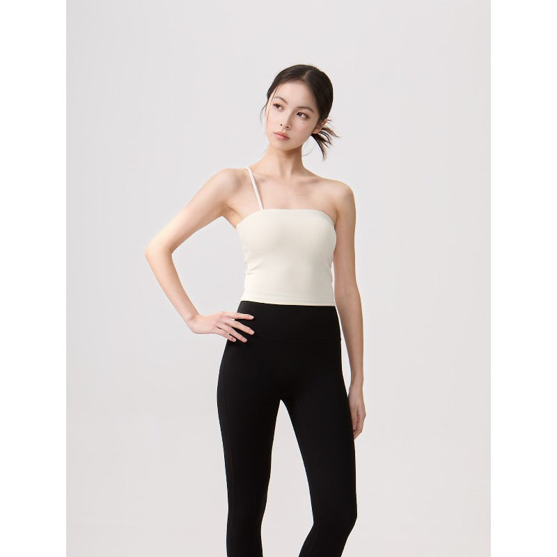 Asymmetric Yoga Bra Top | Soft Support & Natural Hold