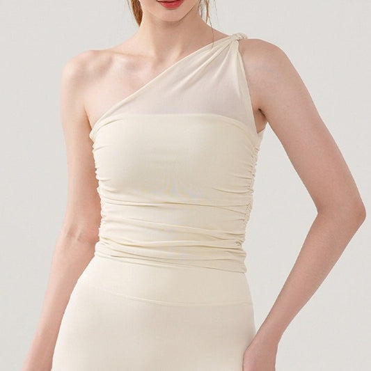 Open-Back Asymmetric Yoga Bra Top