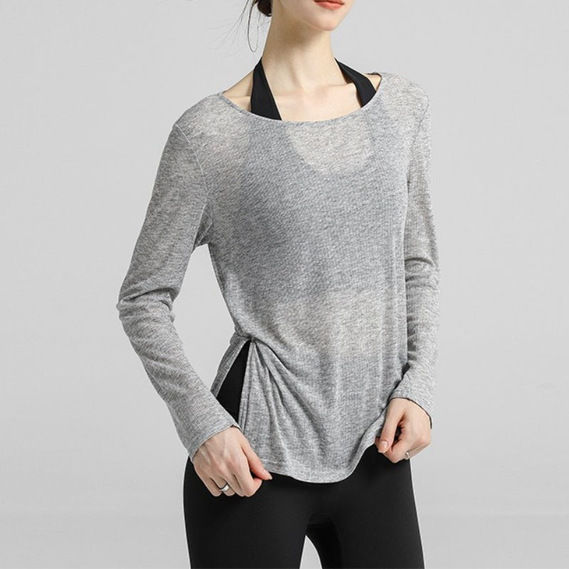 Airy Sheer Drape Yoga Top