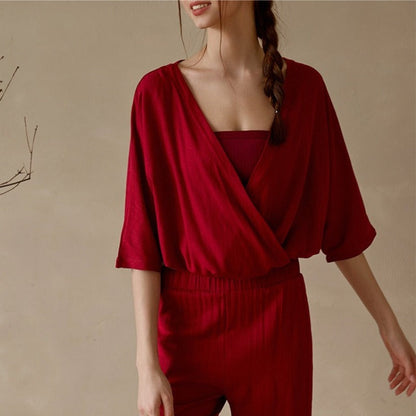 Linen Relaxed Yoga Top | Soft Movement & Everyday Ease