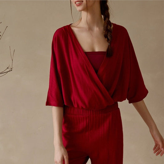 Linen Relaxed Yoga Top | Soft Movement & Everyday Ease