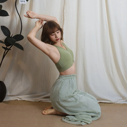 Airy Drape Wide-Leg Flow Yoga Set | Soft Structure & Everyday Ease