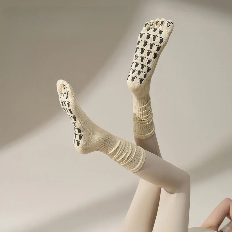 Non-Slip Five-Toe Yoga Socks | Grounded Grip & Barefoot Feel