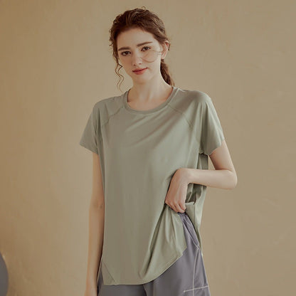 Quick-Dry Relaxed Yoga Shirt | Natural Texture & Everyday Flow