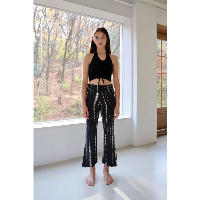 Printed Flare Yoga Pants | Soft Lines & Gentle Support