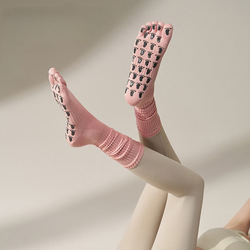 Non-Slip Five-Toe Yoga Socks | Grounded Grip & Barefoot Feel