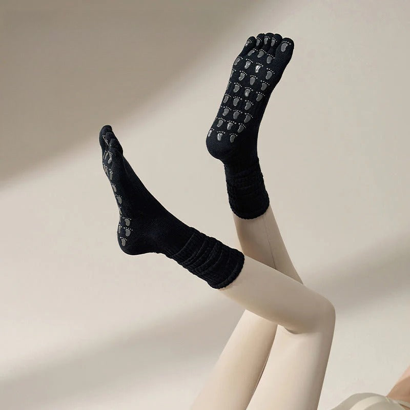 Non-Slip Five-Toe Yoga Socks | Grounded Grip & Barefoot Feel
