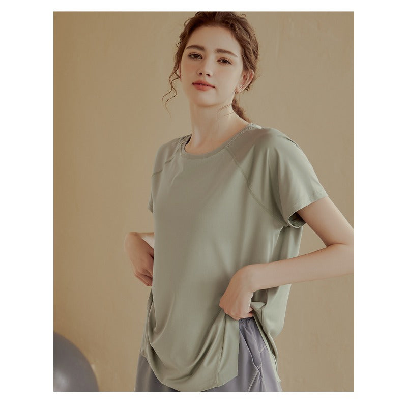 Quick-Dry Relaxed Yoga Shirt | Natural Texture & Everyday Flow