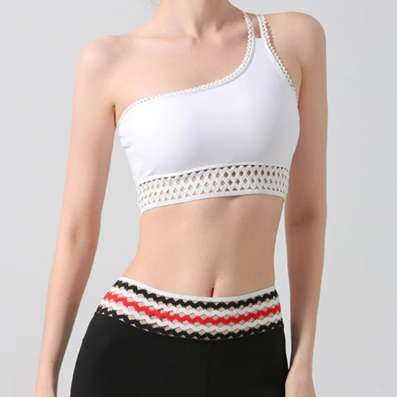 One-Shoulder Yoga Sports Bra | Soft Support & Natural Hold