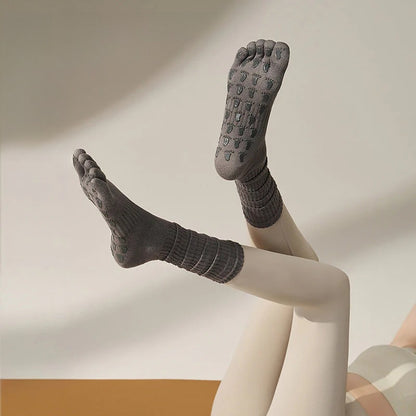 Non-Slip Five-Toe Yoga Socks | Grounded Grip & Barefoot Feel