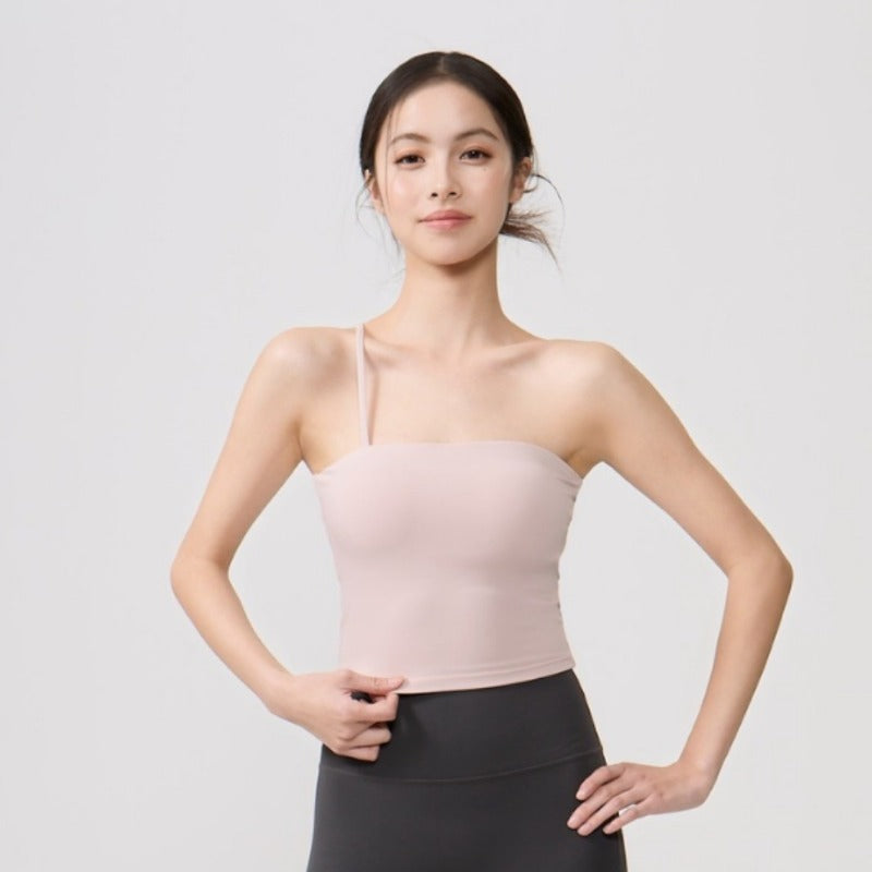 Asymmetric Yoga Bra Top | Soft Support & Natural Hold