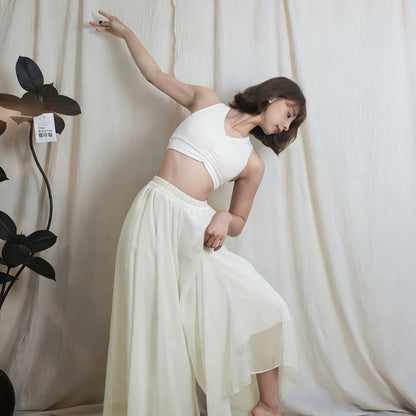 Airy Drape Wide-Leg Flow Yoga Set | Soft Structure & Everyday Ease