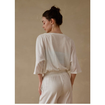 Linen Relaxed Yoga Top | Soft Movement & Everyday Ease