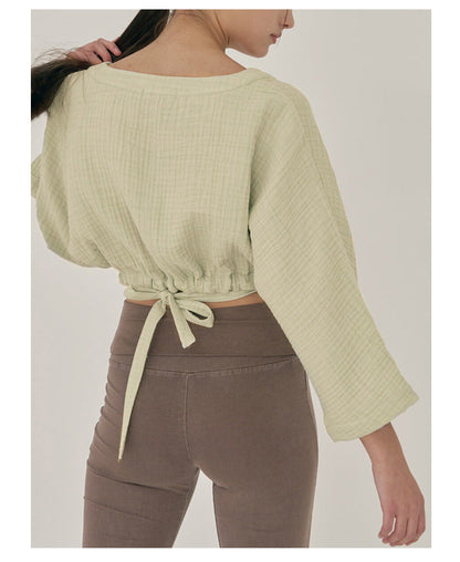 Airy Cotton V-Neck Yoga Top | Soft Movement & Everyday Ease