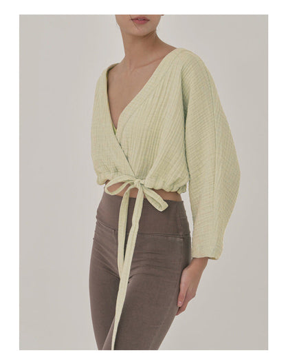Airy Cotton V-Neck Yoga Top | Soft Movement & Everyday Ease