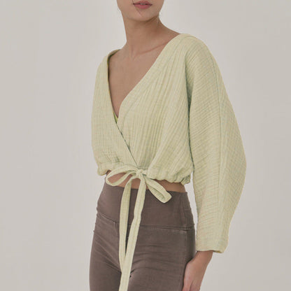 Airy Cotton V-Neck Yoga Top | Soft Movement & Everyday Ease