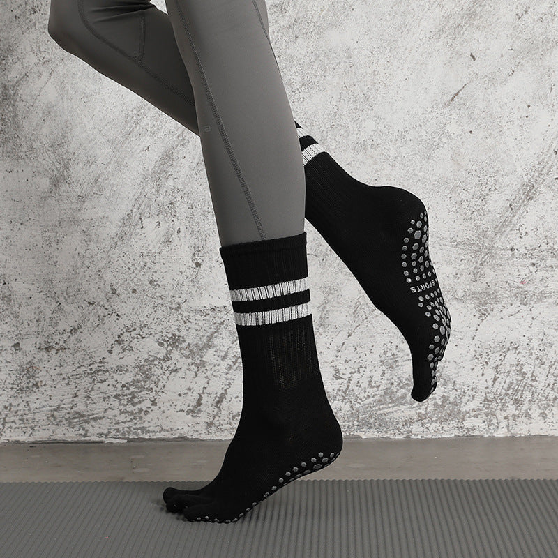 Non-Slip Five-Toe Yoga Socks | Grounded Grip & Barefoot Feel