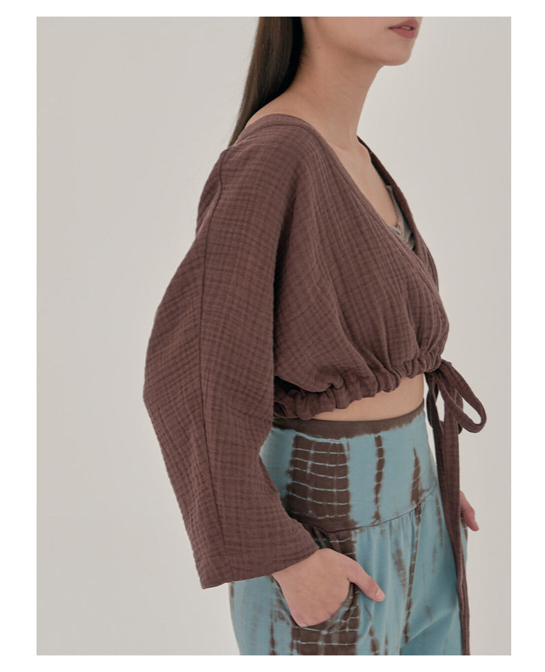 Airy Cotton V-Neck Yoga Top | Soft Movement & Everyday Ease
