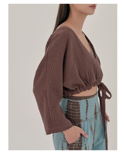 Airy Cotton V-Neck Yoga Top | Soft Movement & Everyday Ease