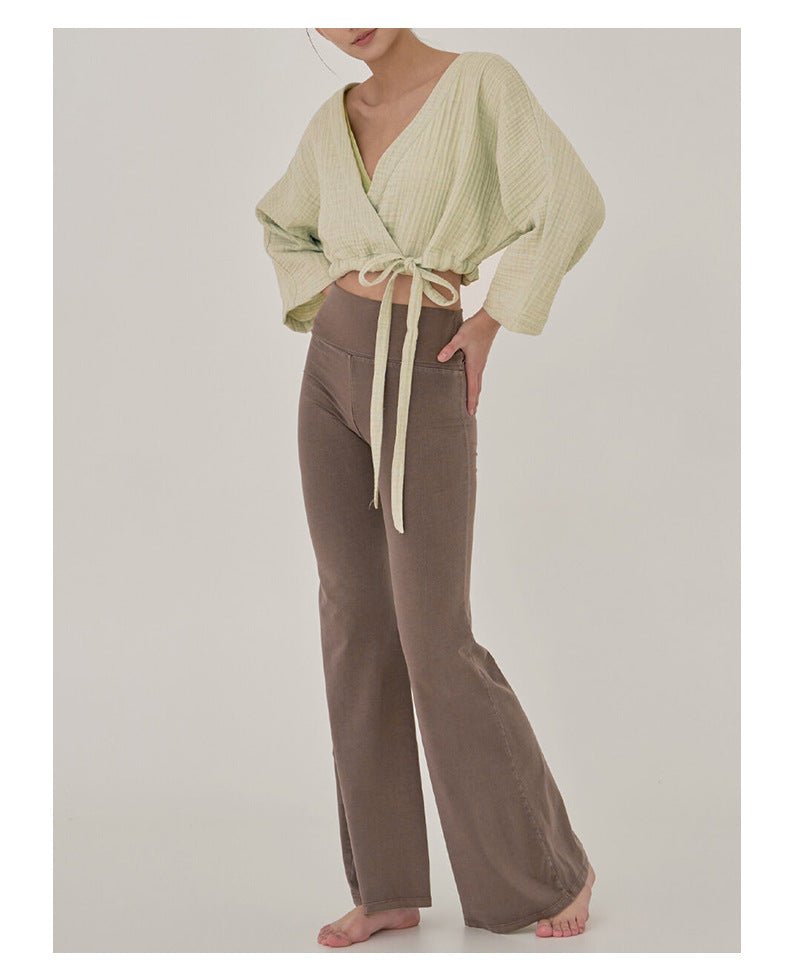 Airy Cotton V-Neck Yoga Top | Soft Movement & Everyday Ease