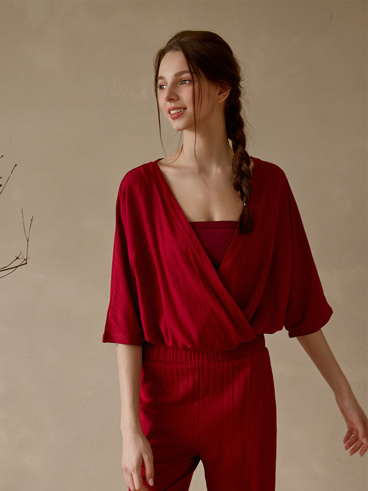 Linen Relaxed Yoga Top | Soft Movement & Everyday Ease