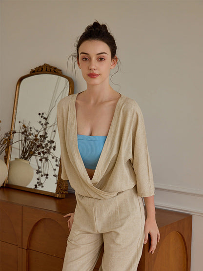 Linen Relaxed Yoga Top | Soft Movement & Everyday Ease