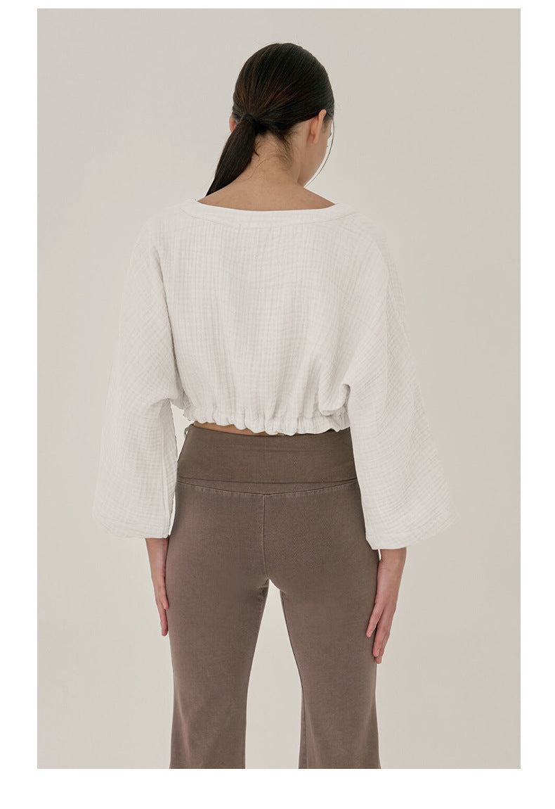 Airy Cotton V-Neck Yoga Top | Soft Movement & Everyday Ease