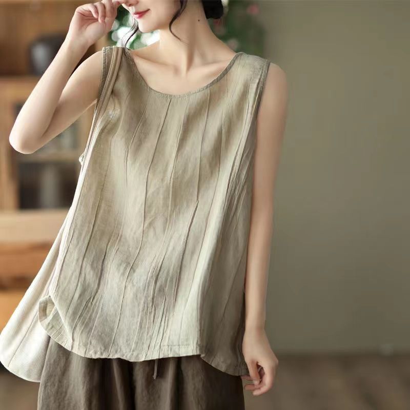 Airy Linen Cotton Yoga Tank Top | Lightweight Ease & Breathable Flow