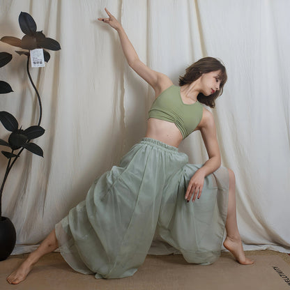 Airy Drape Wide-Leg Flow Yoga Set | Soft Structure & Everyday Ease