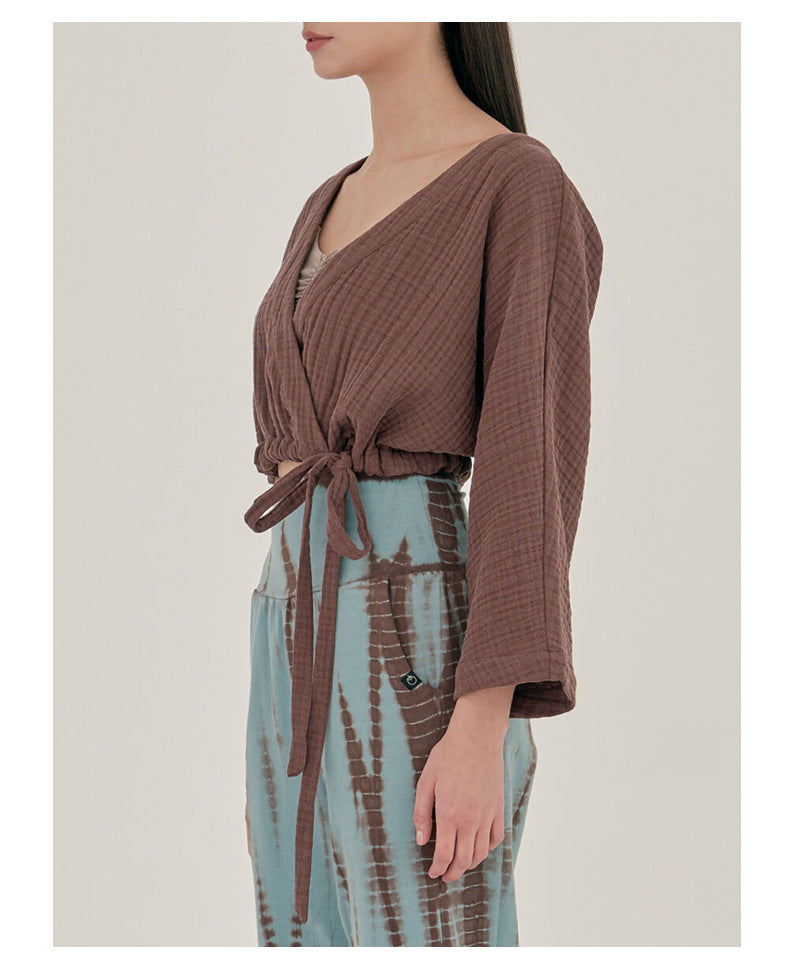 Airy Cotton V-Neck Yoga Top | Soft Movement & Everyday Ease