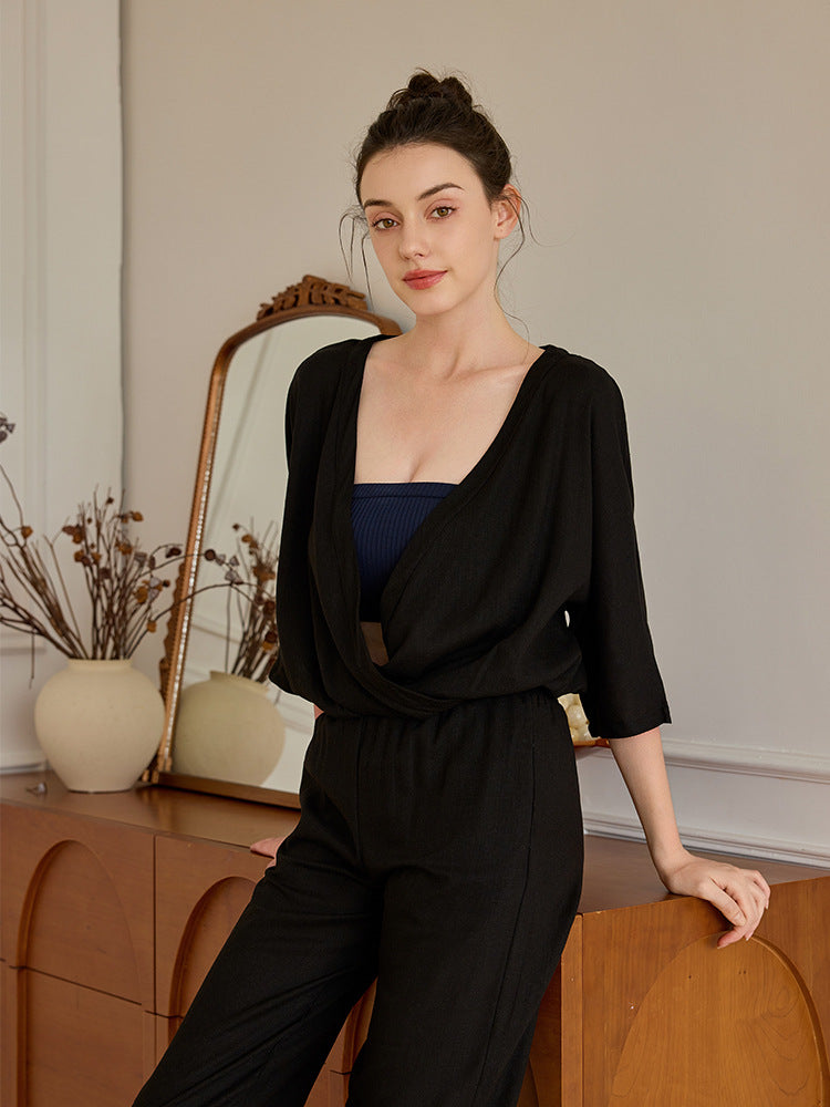 Linen Relaxed Yoga Top | Soft Movement & Everyday Ease