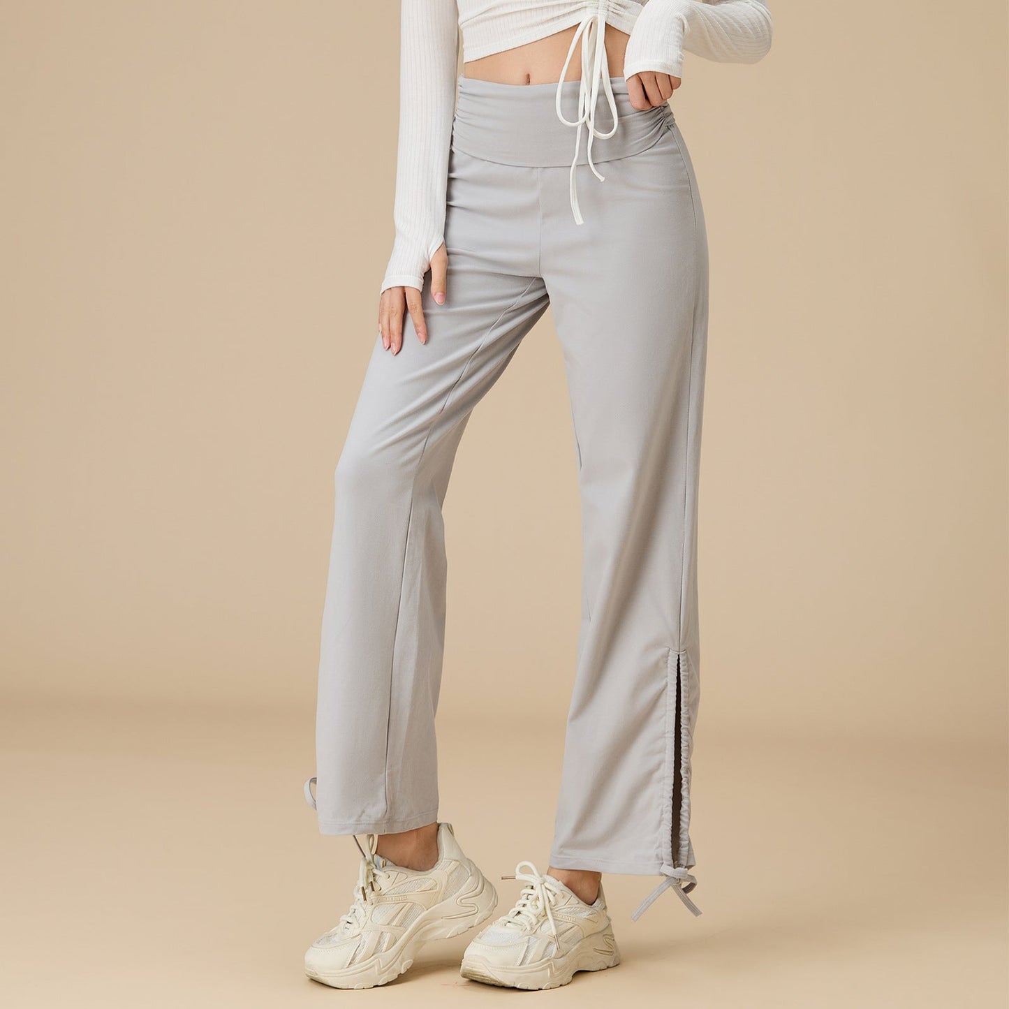 Wide-Leg High-Waisted Flow Yoga Pants | Relaxed Drape & Everyday Ease
