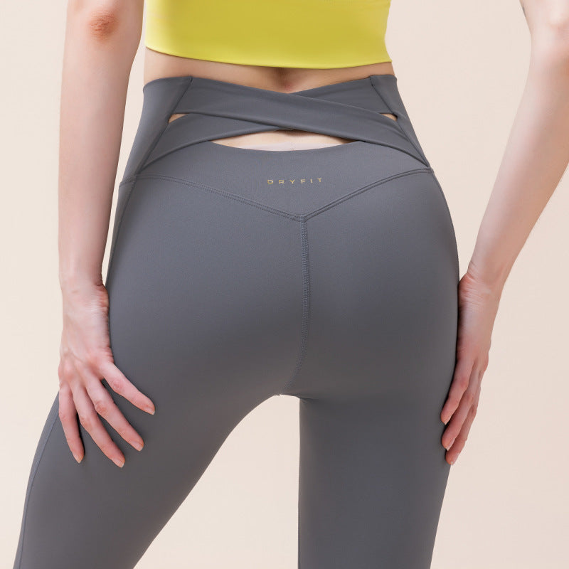 Cross High-Waisted Yoga Leggings | Supportive Fit & Natural Feel