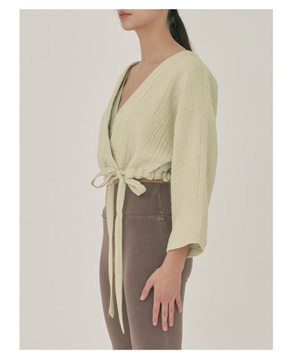 Airy Cotton V-Neck Yoga Top | Soft Movement & Everyday Ease