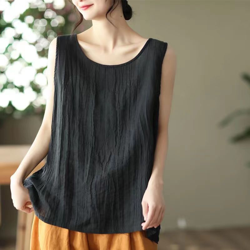 Airy Linen Cotton Yoga Tank Top | Lightweight Ease & Breathable Flow