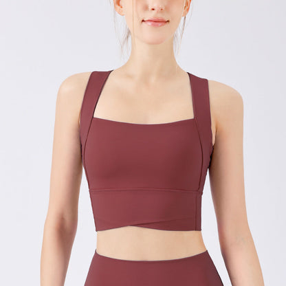 Cross Yoga Sports Bra | Soft Support & Natural Hold
